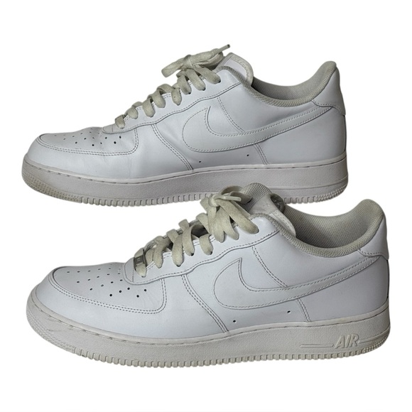Nike Air Force 1 White Men's Size 13 Leather Sneakers CWQ2288-111